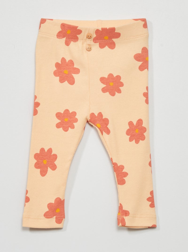 Legging de punto de canalé NARANJA - Kiabi