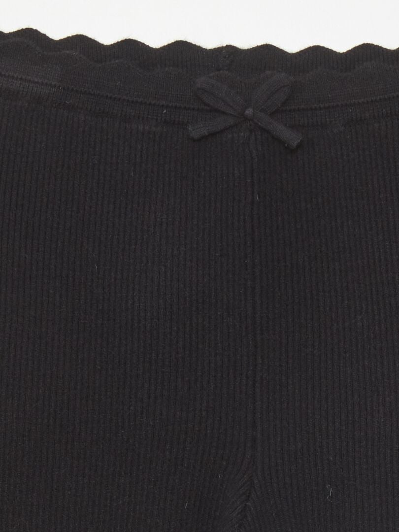 Legging de punto de canalé negro - Kiabi