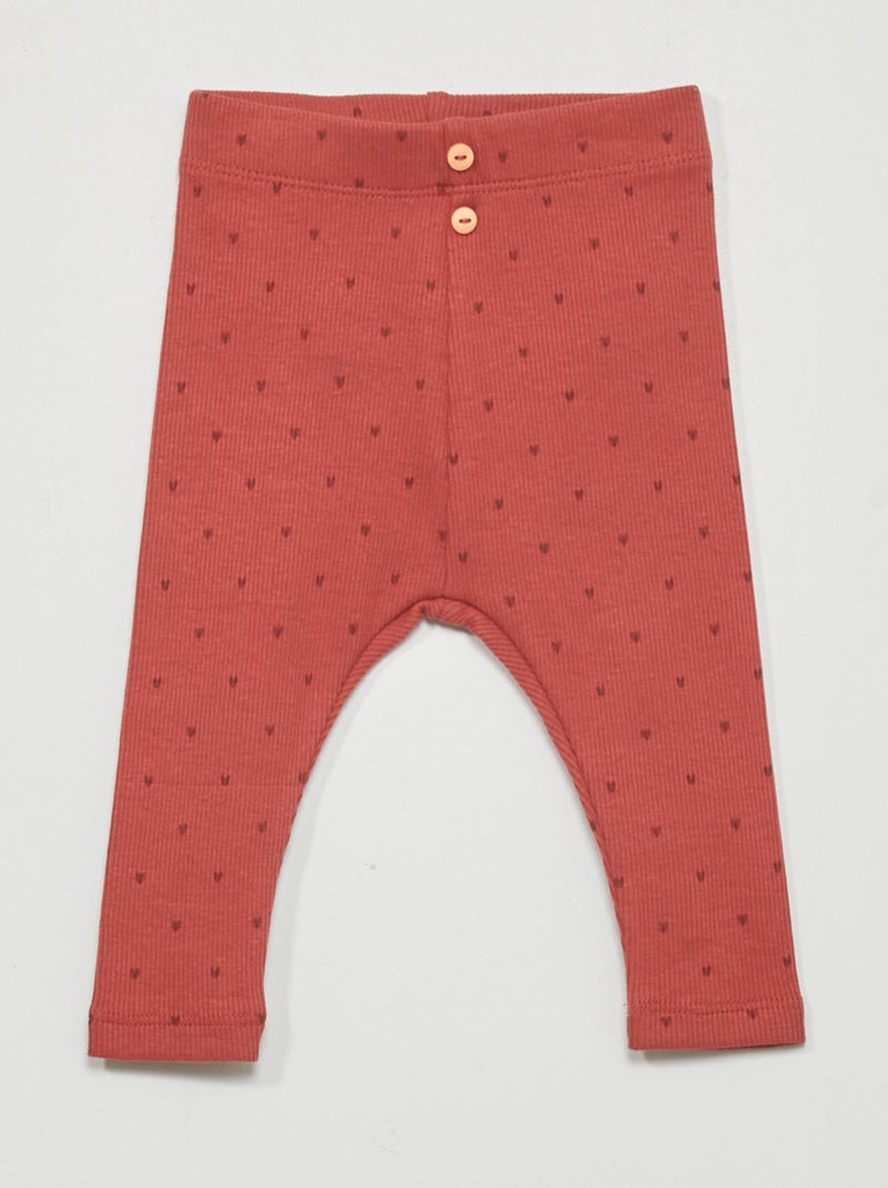 Legging de punto de canalé ROJO - Kiabi