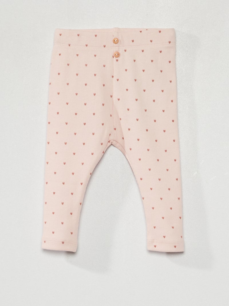 Legging de punto de canalé ROSA - Kiabi
