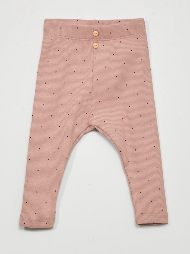 Legging de punto de canalé ROSA - Kiabi