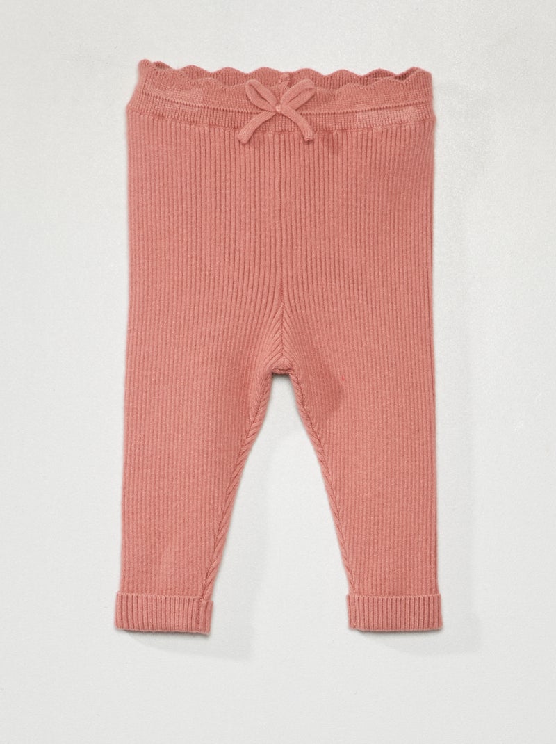 Legging de punto de canalé ROSA - Kiabi