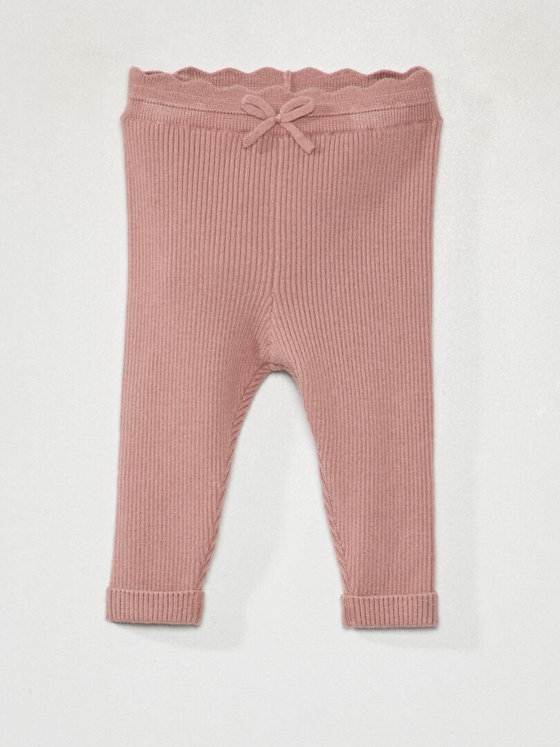 Legging de punto de canalé ROSA - Kiabi