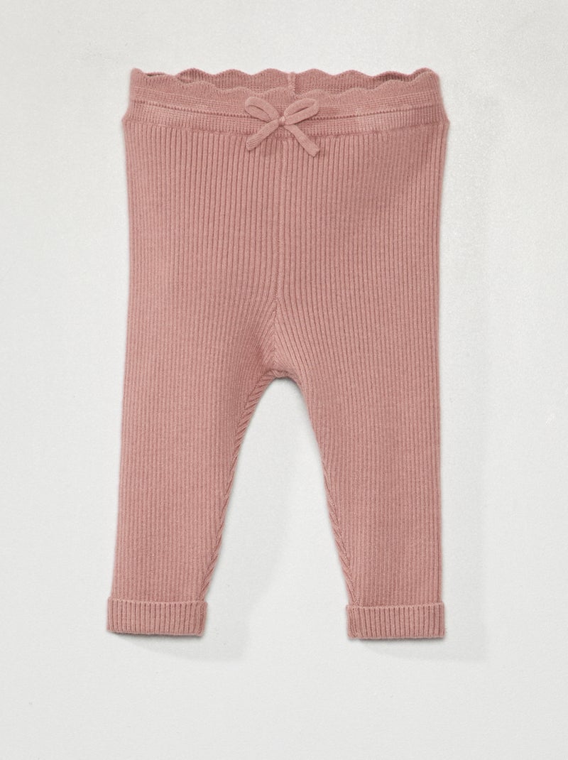 Legging de punto de canalé ROSA - Kiabi