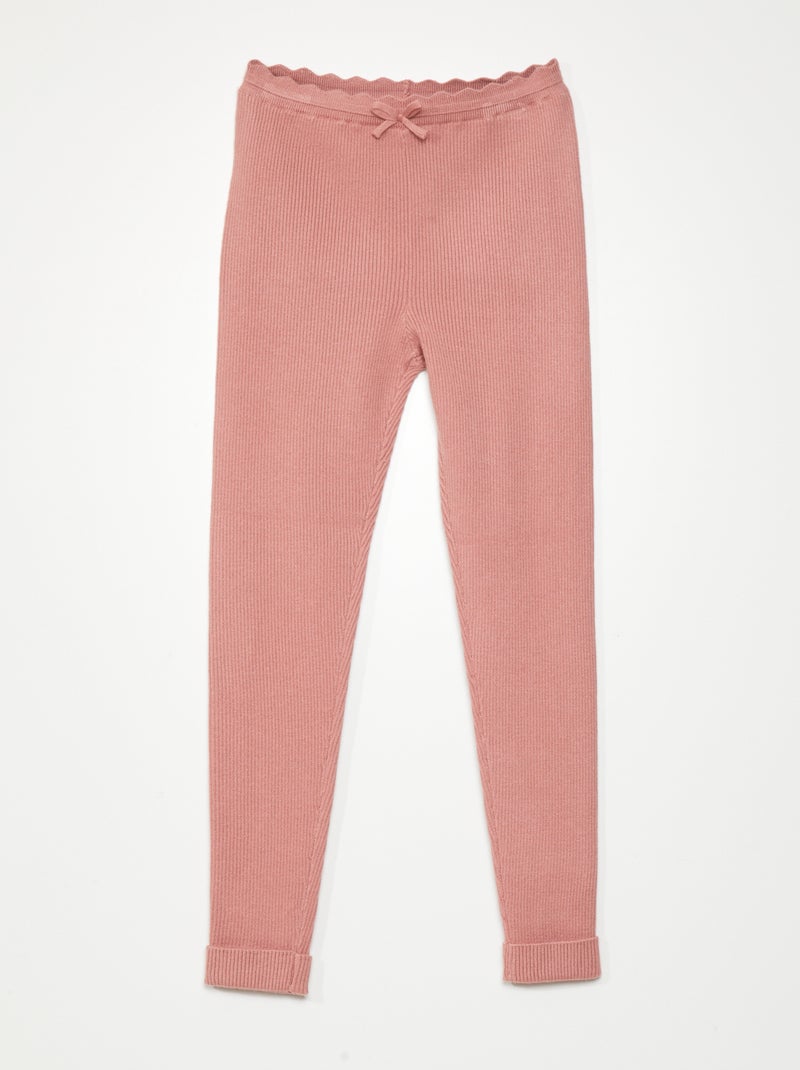 Legging de punto de canalé ROSA - Kiabi
