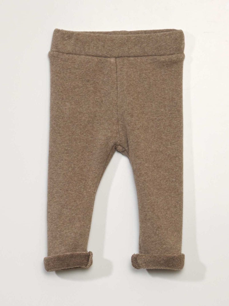 Legging de punto elástico BEIGE - Kiabi