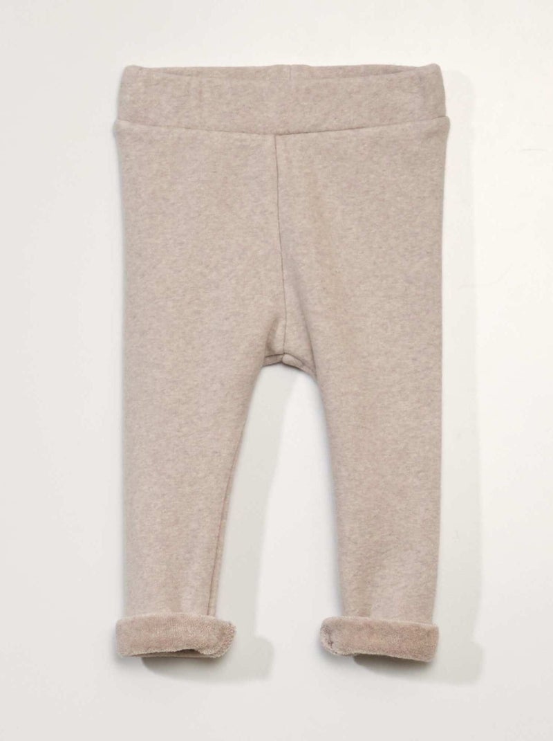 Legging de punto elástico BEIGE - Kiabi