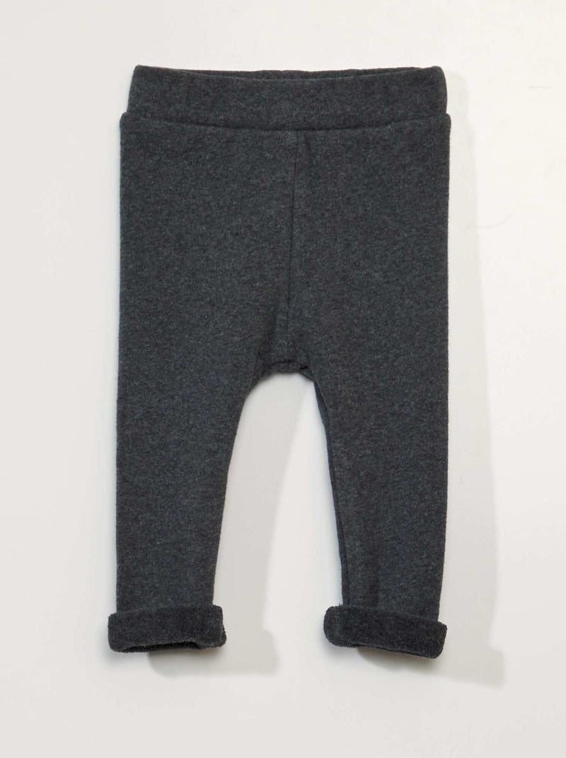 Legging de punto elástico gris - Kiabi