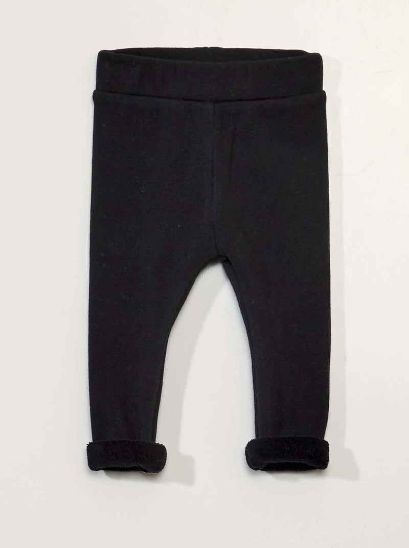 Legging de punto elástico negro - Kiabi