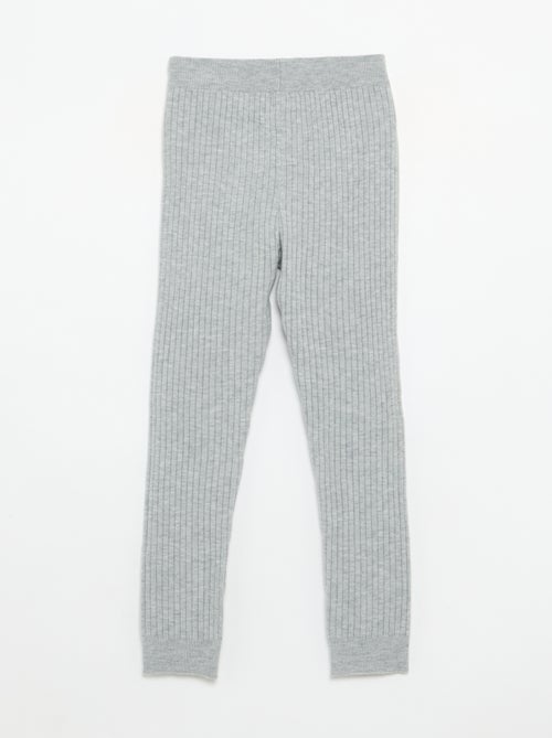 Legging de punto liso con lazo en la cintura - Kiabi
