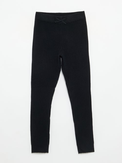 Legging de punto liso con lazo en la cintura - Kiabi Legging de punto liso con lazo en la cintura - Kiabi