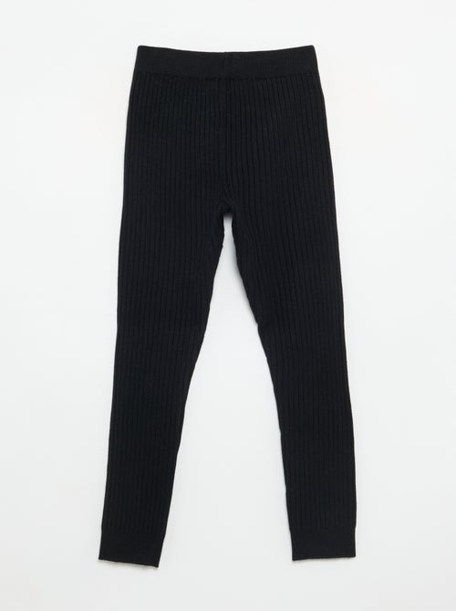 Legging de punto liso con lazo en la cintura - Kiabi Legging de punto liso con lazo en la cintura - Kiabi