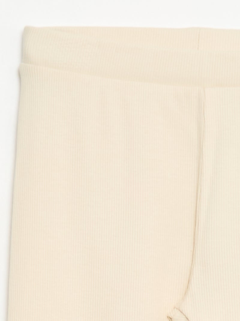 Legging de punto liso de algodón Blanco - Kiabi