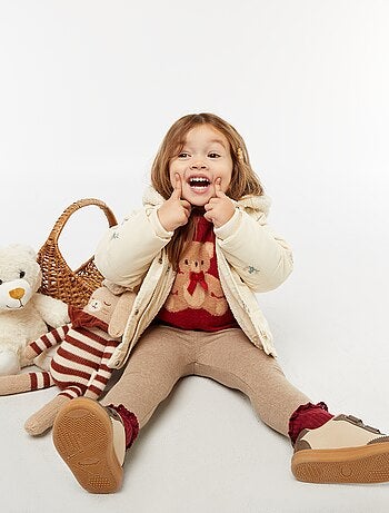 Legging de punto perchado en algodón liso