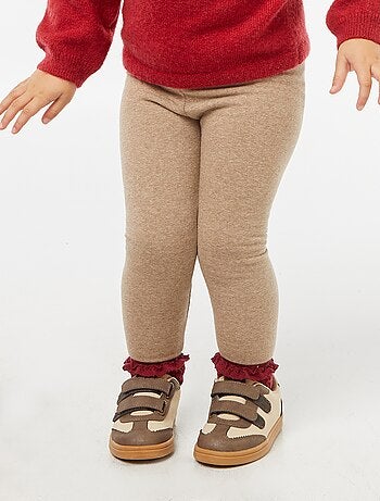 Legging de punto perchado en algodón liso