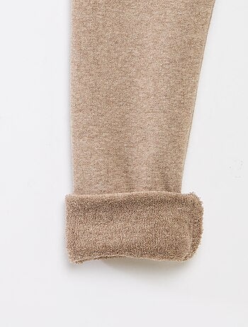 Legging de punto perchado en algodón liso