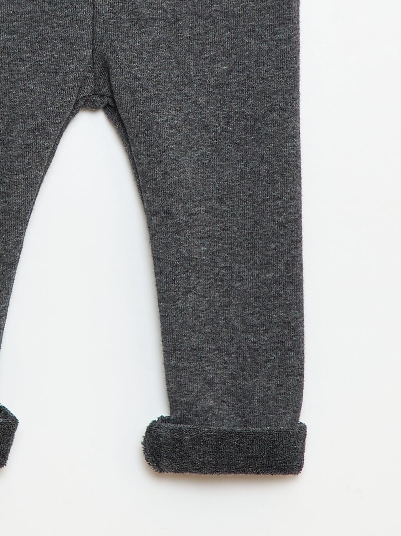 Legging de punto perchado en algodón liso Gris - Kiabi
