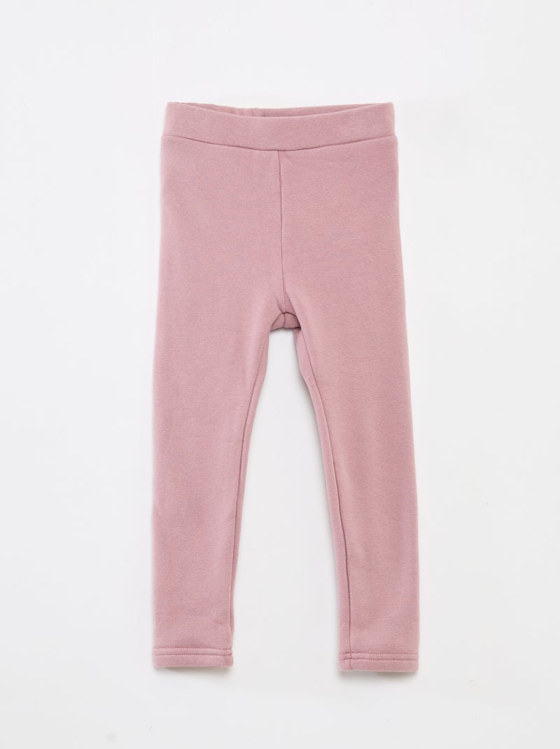 Legging de punto perchado en algodón liso Rosa - Kiabi