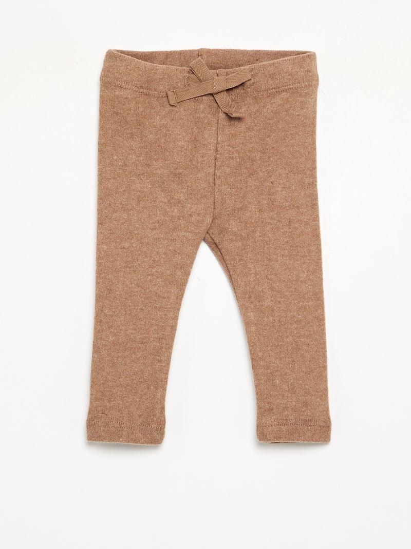 Legging de punto suave Beige - Kiabi