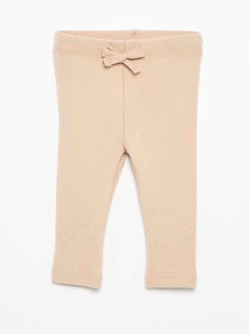 Legging de punto suave Beige - Kiabi