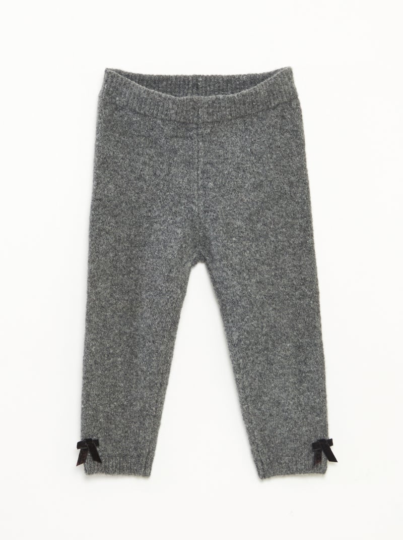 Legging de punto tricot Gris - Kiabi
