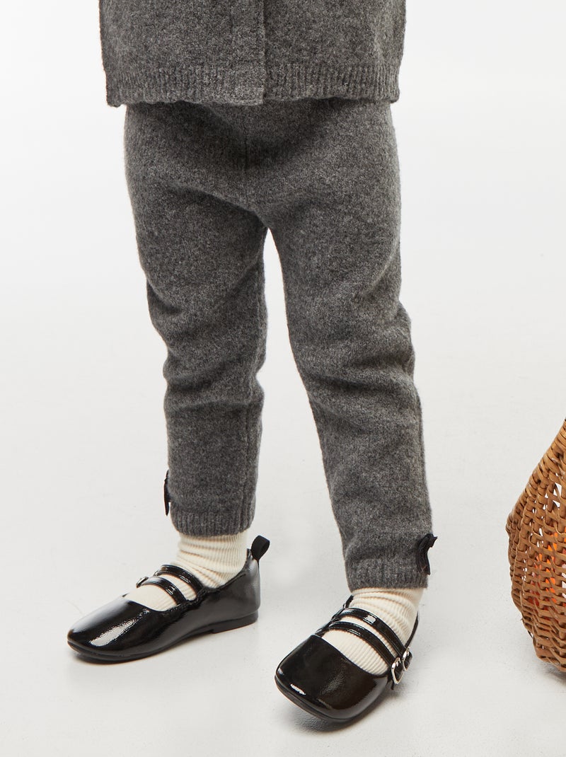 Legging de punto tricot Gris - Kiabi