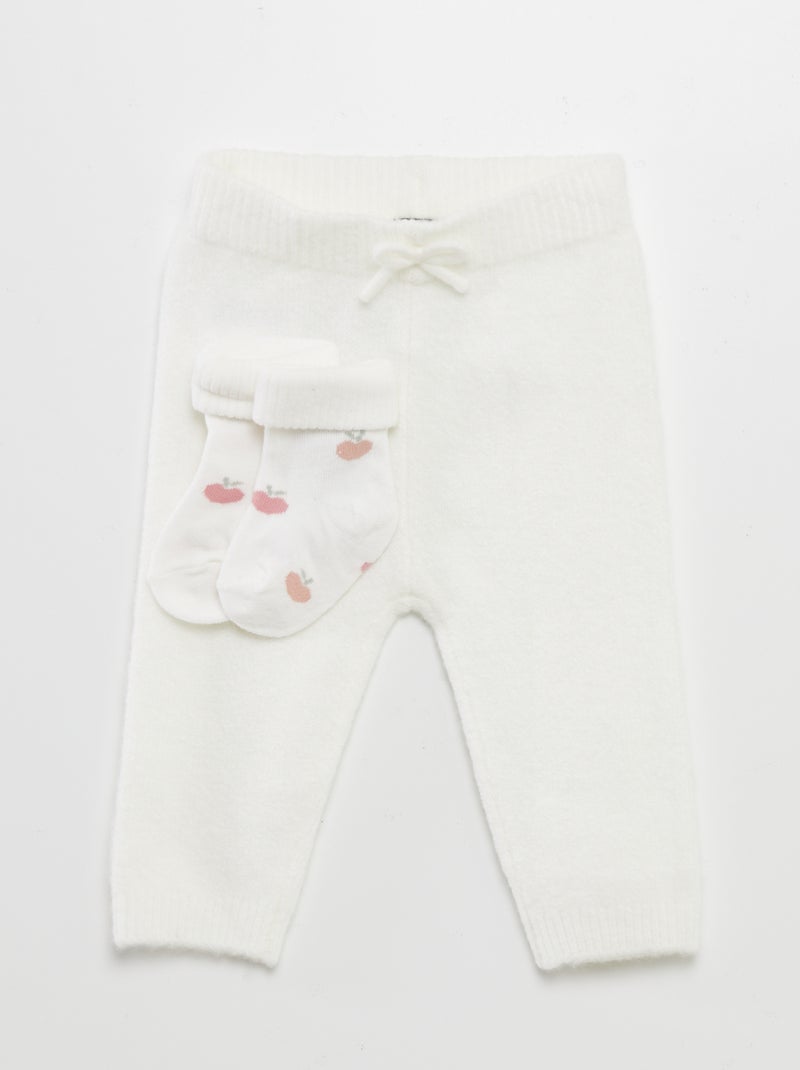 Legging de punto tricotado + calcetines BLANCO - Kiabi