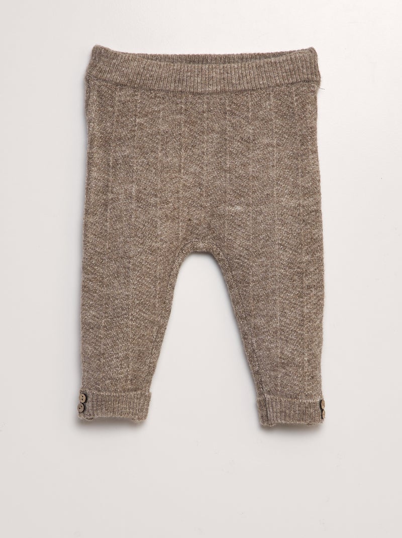 Legging de punto tricotado MARRON - Kiabi