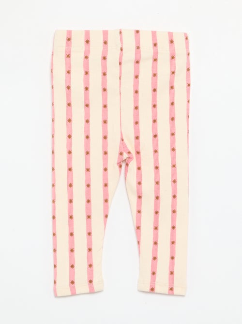 Legging de rayas de punto acanalado - Kiabi