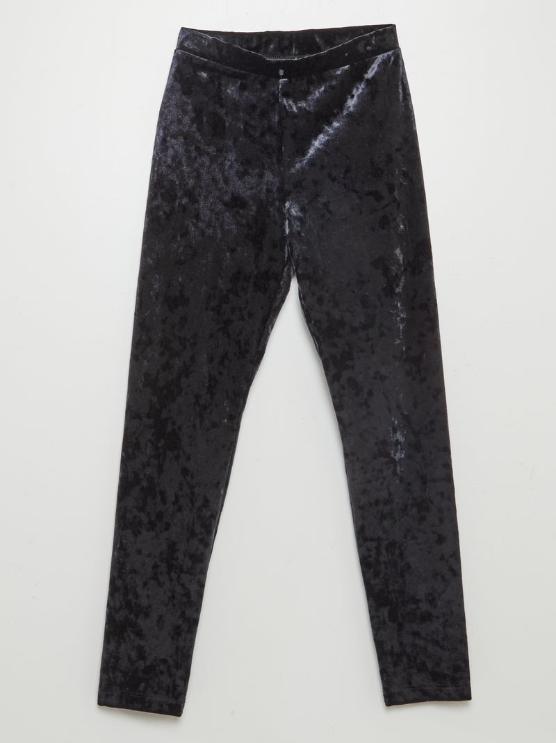 Legging de terciopelo negro - Kiabi