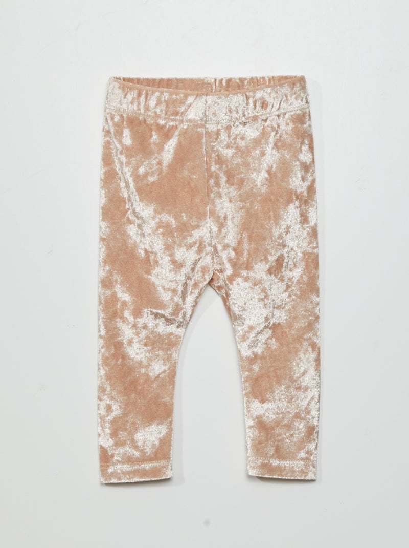 Legging de terciopelo satinado BEIGE - Kiabi