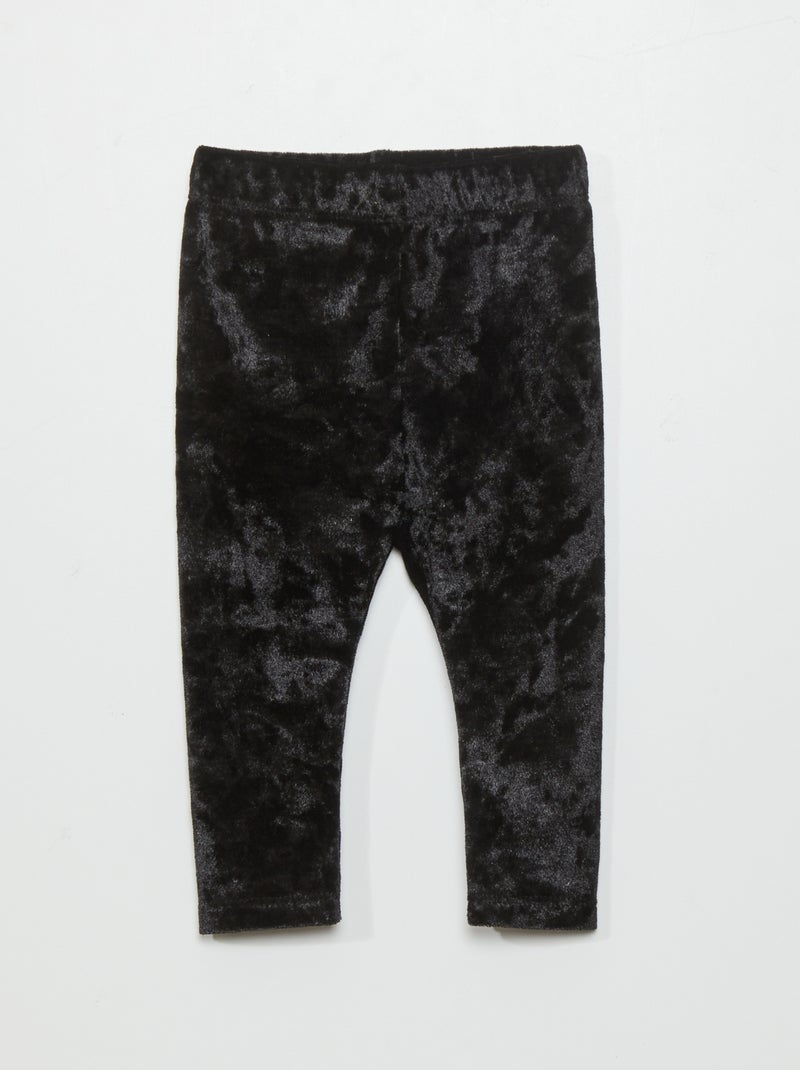 Legging de terciopelo satinado negro - Kiabi