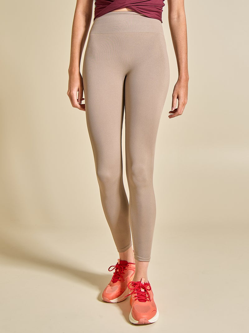 Legging deportivo de canalé - (ekstract) Beige - Kiabi