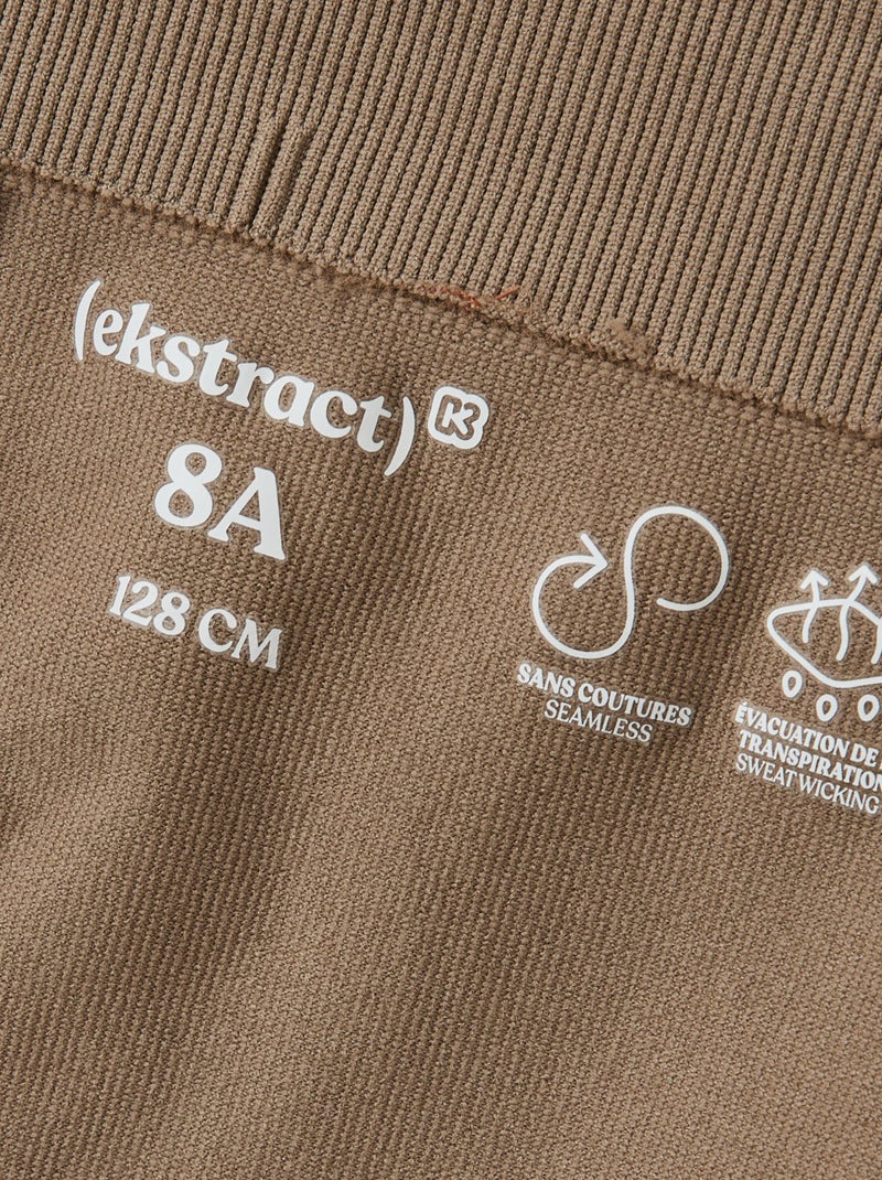Legging deportivo de canalé - (ekstract) Beige - Kiabi