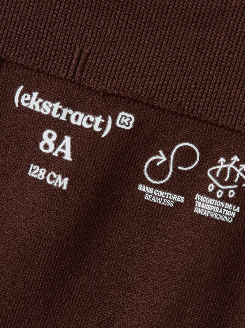 Legging deportivo de canalé - (ekstract) Marron - Kiabi