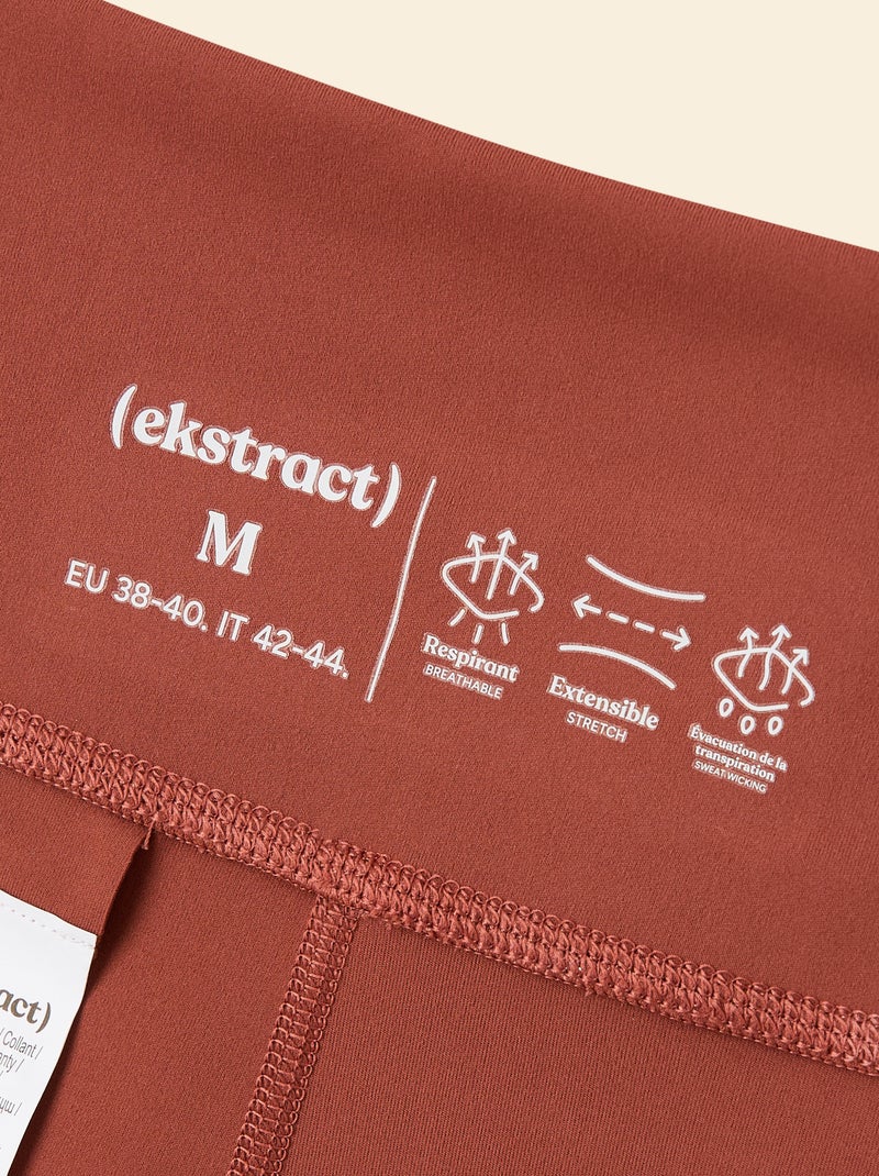 Legging deportivo de cintura cruzada - (ekstract) Marron - Kiabi