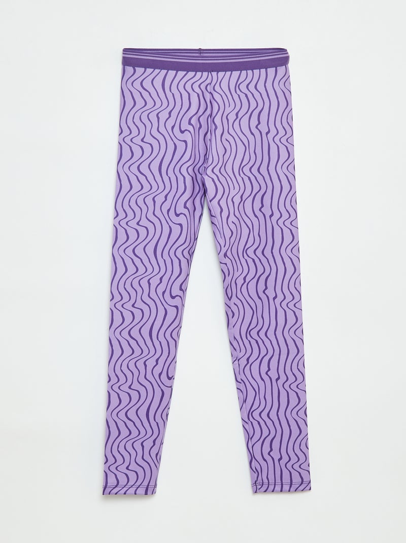 Legging deportivo de punto elástico Purpura - Kiabi