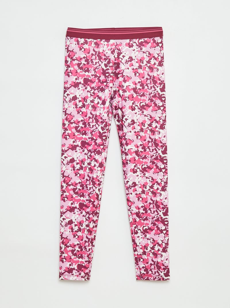 Legging deportivo de punto elástico Rosa - Kiabi