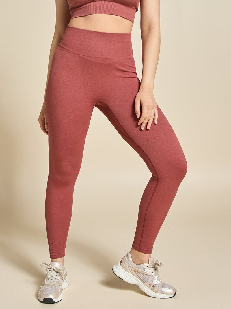 Legging deportivo en canalé sin costuras - (ekstract) Marron - Kiabi
