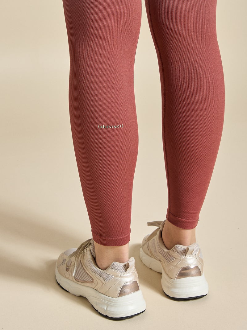 Legging deportivo en canalé sin costuras - (ekstract) Marron - Kiabi