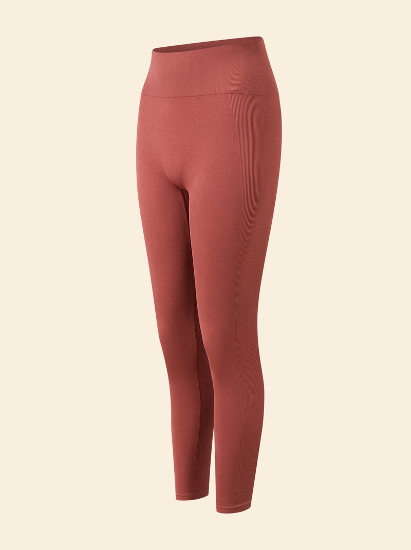 Legging deportivo en canalé sin costuras - (ekstract) Marron - Kiabi