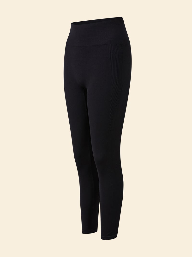 Legging deportivo en canalé sin costuras - (ekstract) Negro - Kiabi