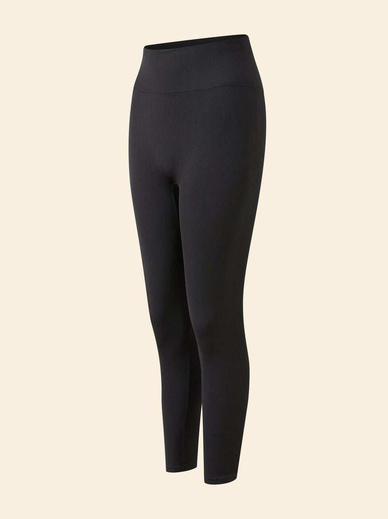 Legging deportivo en canalé sin costuras - (ekstract) Negro - Kiabi