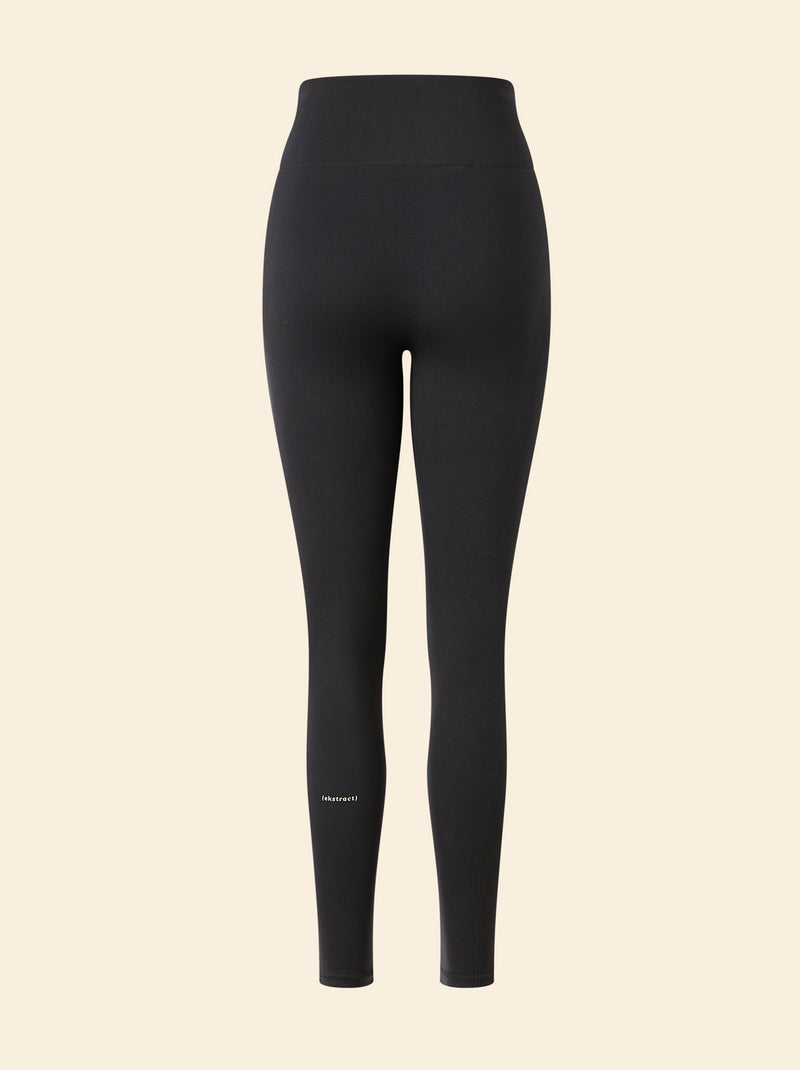 Legging deportivo en canalé sin costuras - (ekstract) Negro - Kiabi