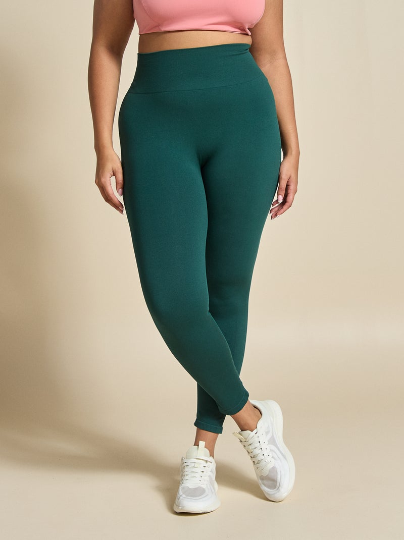 Legging deportivo en canalé sin costuras - (ekstract) Verde - Kiabi