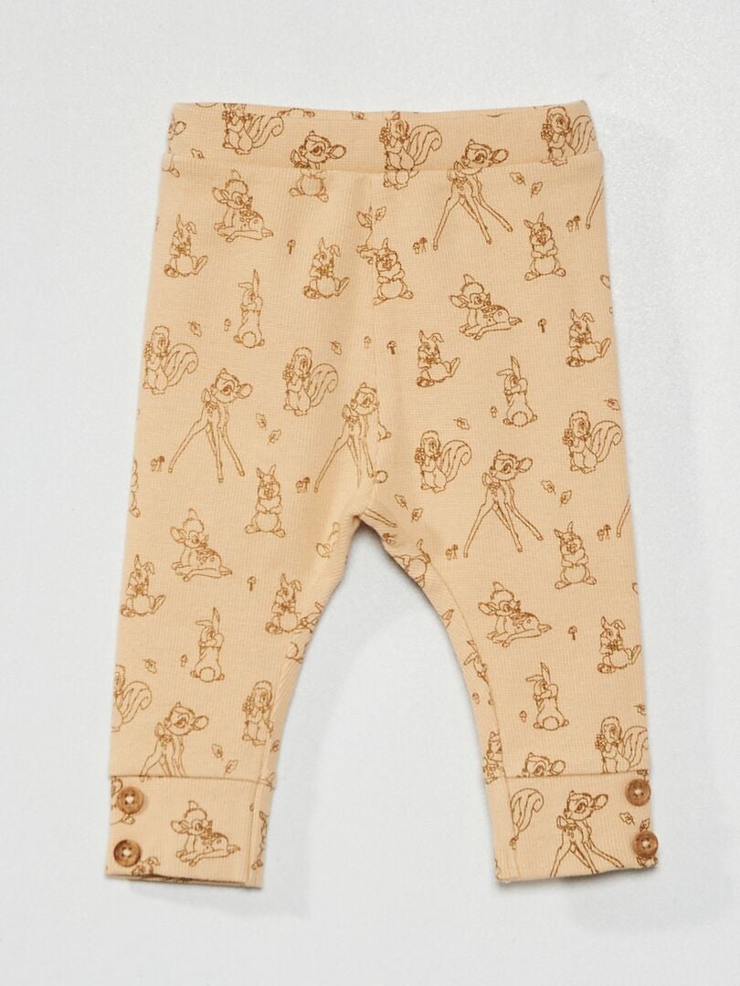 Legging 'Disney' de punto de canalé BEIGE - Kiabi