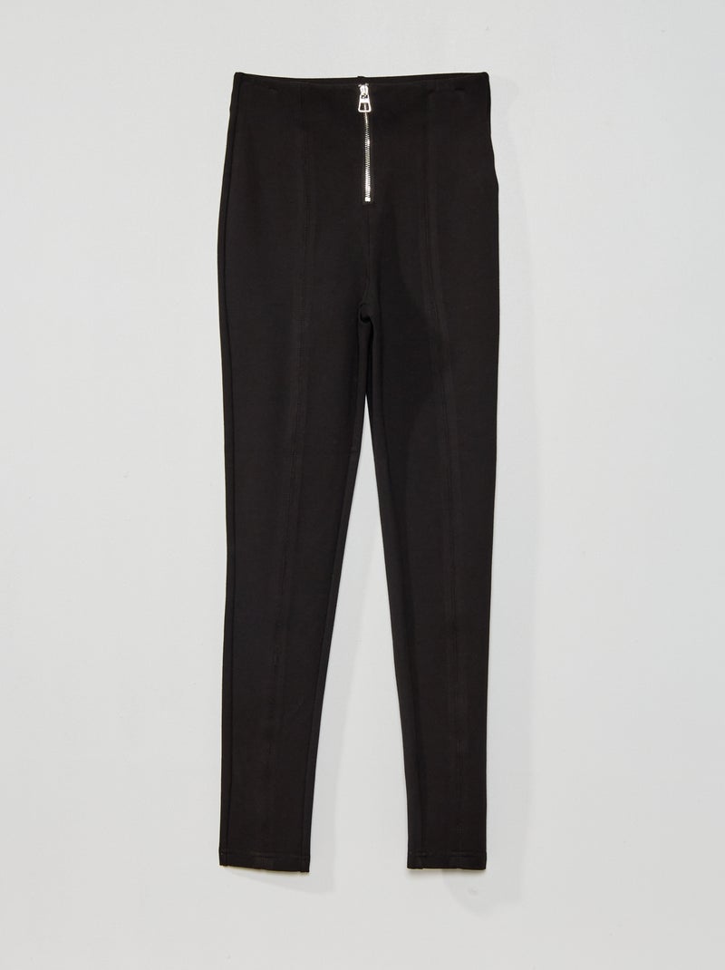 Legging elástico con cremallera Negro - Kiabi