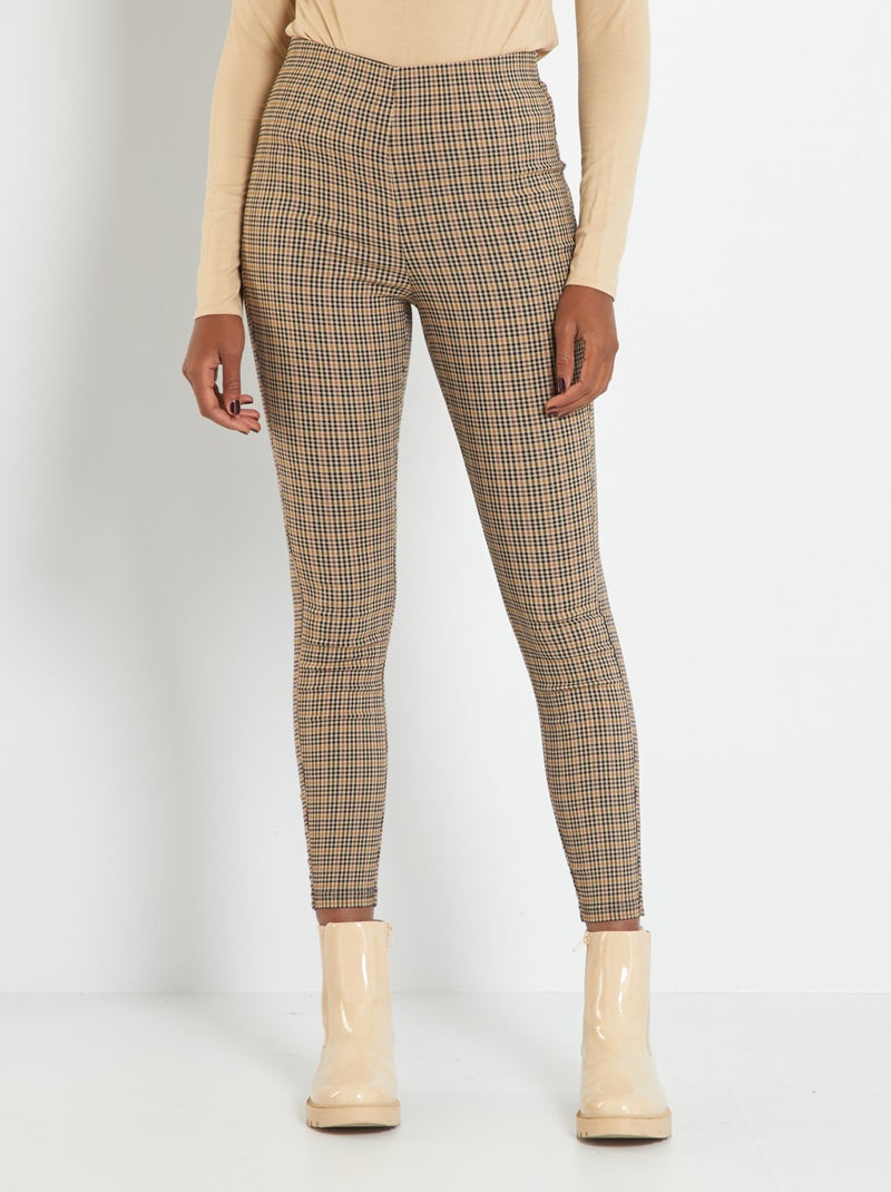 Legging elástico 'Príncipe de Gales' MARRON - Kiabi