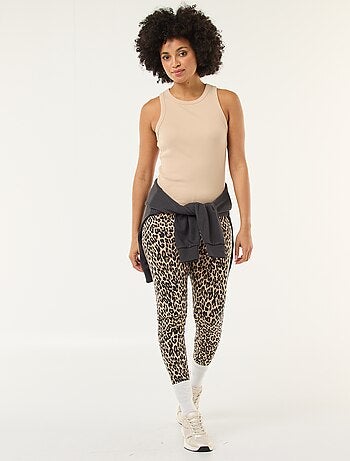 Legging estampado de leopardo en algodón