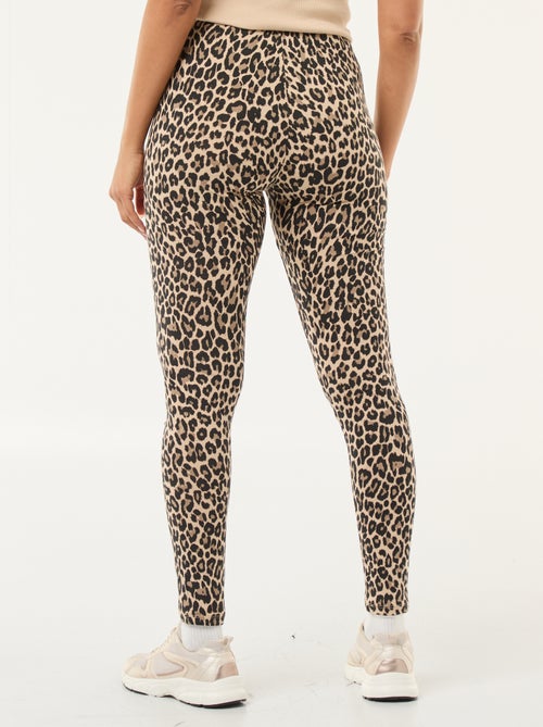 Legging estampado de leopardo en algodón - Kiabi
